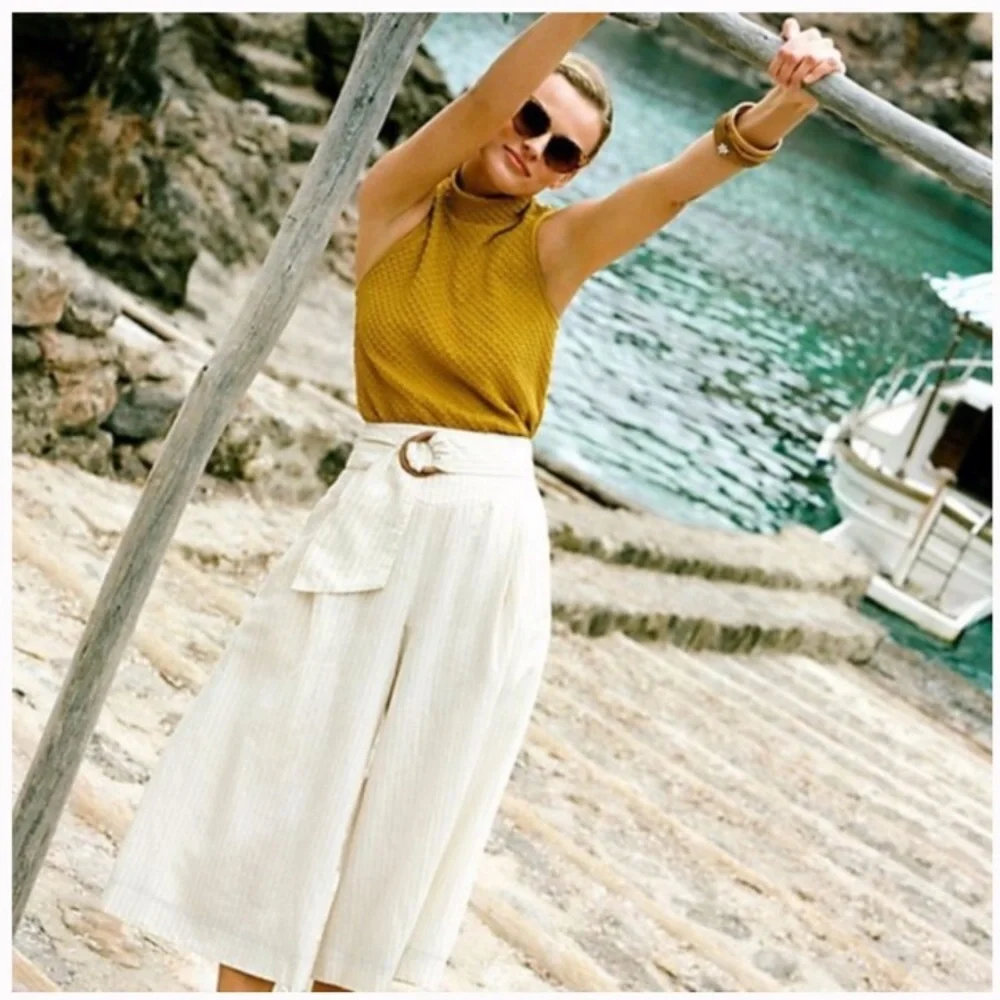 Anthropologie Eri + Ali Overture textured mock neck mustard yellow tank top, XS - Picture 3 of 10